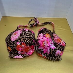 Victoria's Secret Leopard and Floral Bikini Top